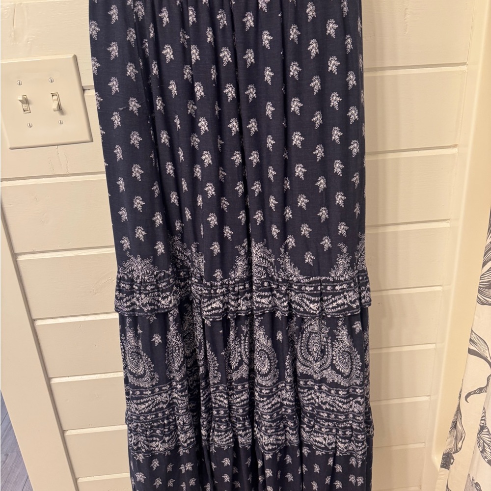 Bohme Navy and White Maxi Skirt size small - Picture 5 of 6